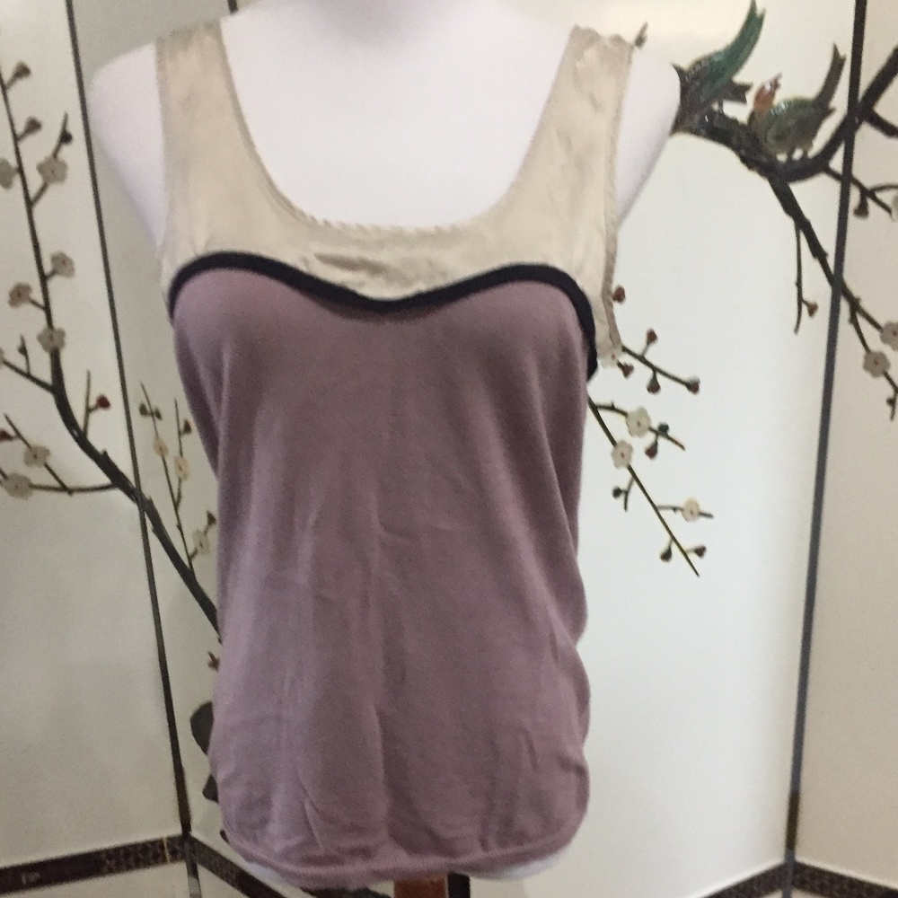 purple and cream dressy tank top